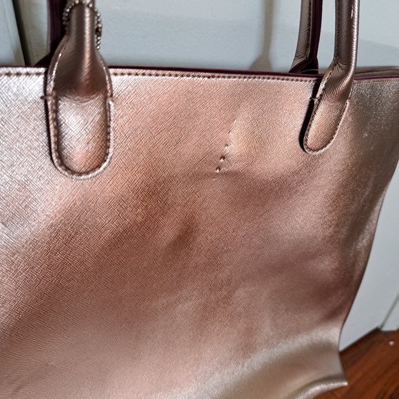 BATH BODY WORKS Faux Leather Rose Gold LIMITED EDITION BAG TOTE PURSE + Mini Set - Picture 10 of 10